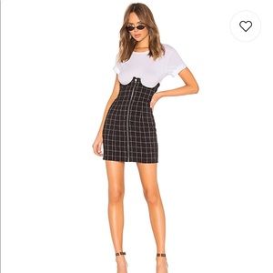 H:ours Lillian high waisted plaid skirt